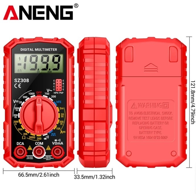 999131  Digitale multimeter spanningsweerstandsmeter AC/DC