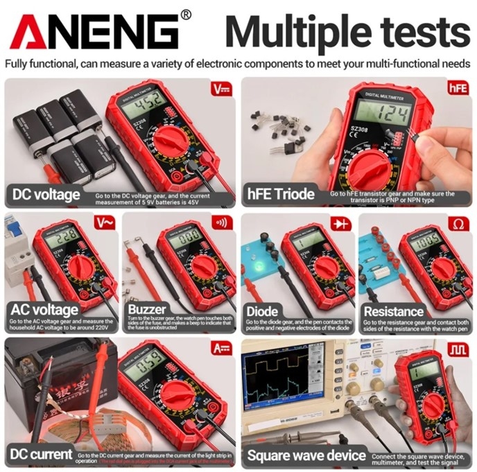 999131  Digitale multimeter spanningsweerstandsmeter AC/DC