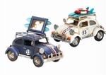 1601  VW Kever met Surfplank (fotolijst spaarpot) (blauw)