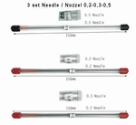 BD36000  Airbrush Needle + Nozzle 0,2-0,3-0,5 mm 3 set