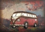 32496  Wand decoratie VW T1 bus (rood)